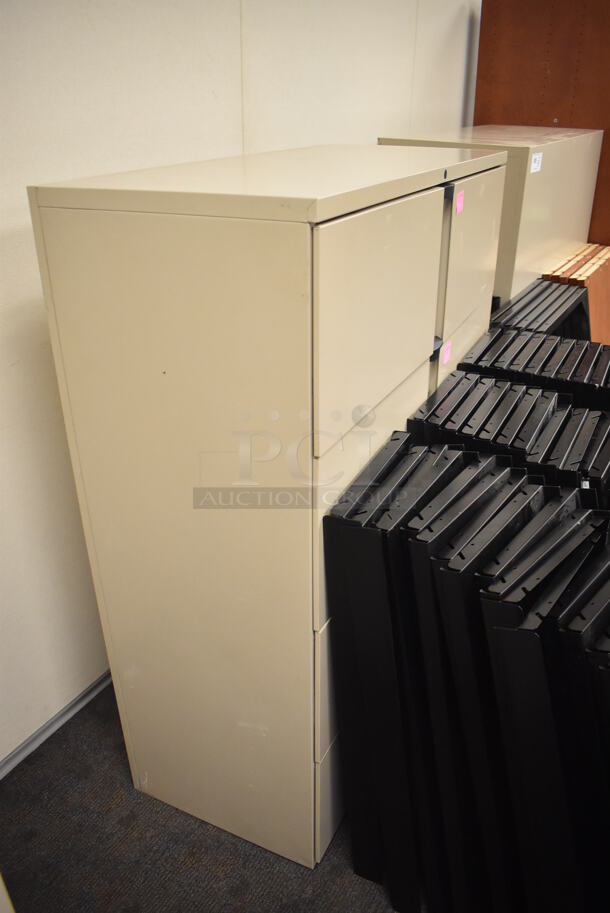 3 Tan 4 Drawer Filing Cabinets. 42x19x52. 3 Times Your Bid!  - Image 4 of 4