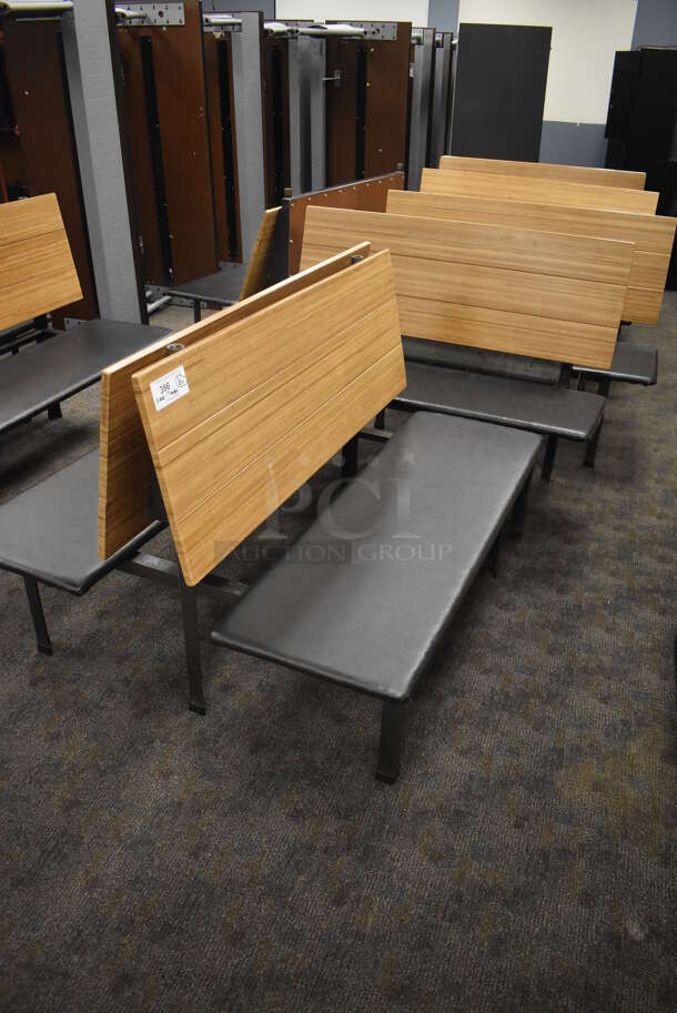 10 Various Booth Seats w/ Wooden Back Rest and Brown Seat; 7 Single and 3 Doubles. Includes 48x44x36, 60x23x36, 48x23x36. 10 Times Your Bid! (Classroom 5-8)
