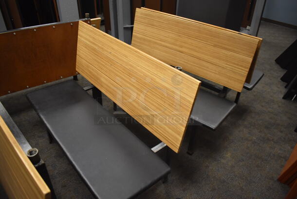10 Various Booth Seats w/ Wooden Back Rest and Brown Seat; 7 Single and 3 Doubles. Includes 48x44x36, 60x23x36, 48x23x36. 10 Times Your Bid! (Classroom 5-8) - Image 4 of 8