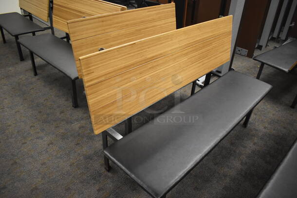 10 Various Booth Seats w/ Wooden Back Rest and Brown Seat; 7 Single and 3 Doubles. Includes 48x44x36, 60x23x36, 48x23x36. 10 Times Your Bid! (Classroom 5-8) - Image 5 of 8