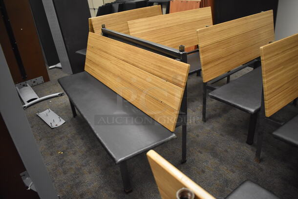 10 Various Booth Seats w/ Wooden Back Rest and Brown Seat; 7 Single and 3 Doubles. Includes 48x44x36, 60x23x36, 48x23x36. 10 Times Your Bid! (Classroom 5-8) - Image 6 of 8