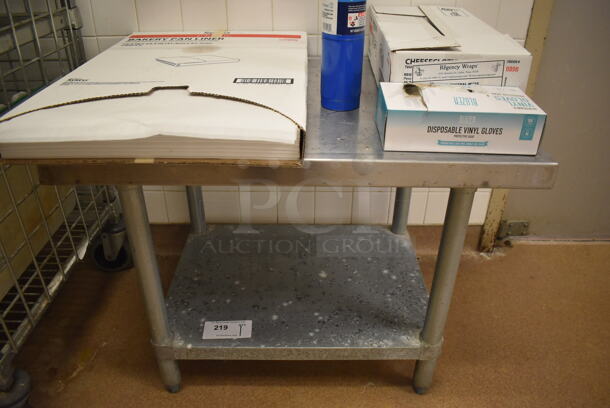 Stainless Steel Commercial Equipment Stand w/ Metal Under Shelf. Does Not Include Contents. 30x24x24.5. (Education Kitchen 2)