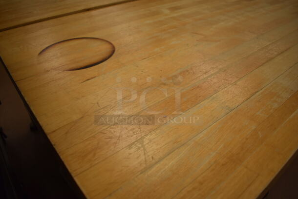 Butcher Block Table w/ Stainless Steel Under Shelf. 96x30x36. (Pastry Kitchen) - Image 4 of 5