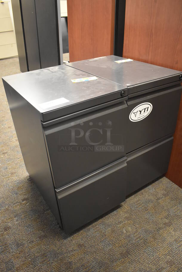 2 Dark Gray Metal 2 Drawer Filing Cabinets. 15x23.5x27.5. 2 Times Your Bid! (Classroom 5-8) - Image 2 of 4