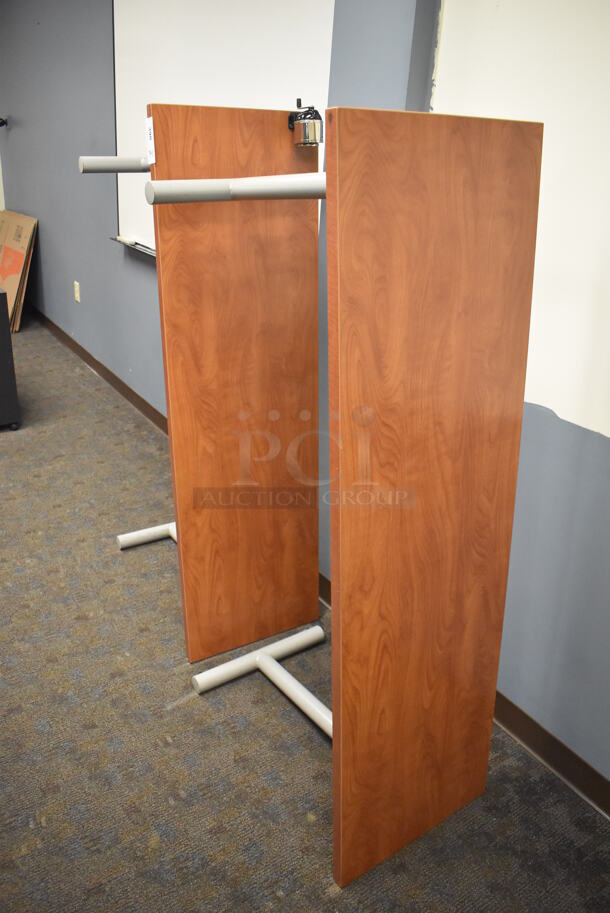 2 Wood Pattern Tables on Metal Legs. 60x18x29. 2 Times Your Bid! (Classroom 5-8) - Image 1 of 3