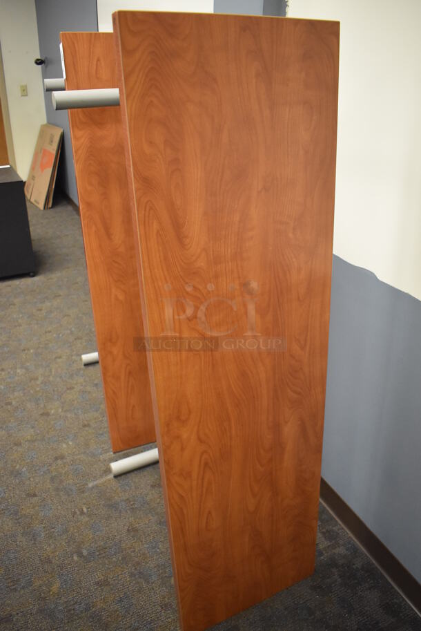 2 Wood Pattern Tables on Metal Legs. 60x18x29. 2 Times Your Bid! (Classroom 5-8) - Image 2 of 3