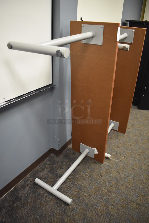 2 Wood Pattern Tables on Metal Legs. 60x18x29. 2 Times Your Bid! (Classroom 5-8) - Image 3 of 3