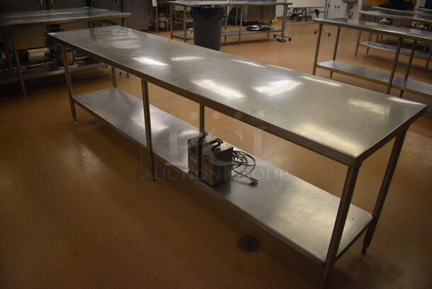 Stainless Steel Commercial Table w/ Under Shelf. Does Not Include Contents. 120x30x36. (Education Kitchen 2) - Image 4 of 4