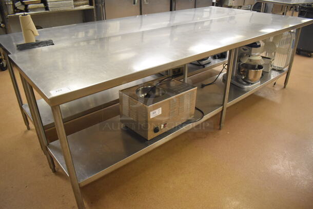 Stainless Steel Commercial Table w/ Under Shelf. Does Not Include Contents. 120x30x36. (Education Kitchen 2)