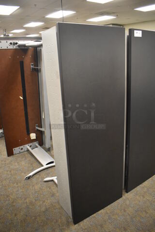 7 Gray Tables / Desk on Metal Legs. Stock Picture - Cosmetic Condition May Vary. 66x24x28.5. 7 Times Your Bid! (Classroom 5-8)