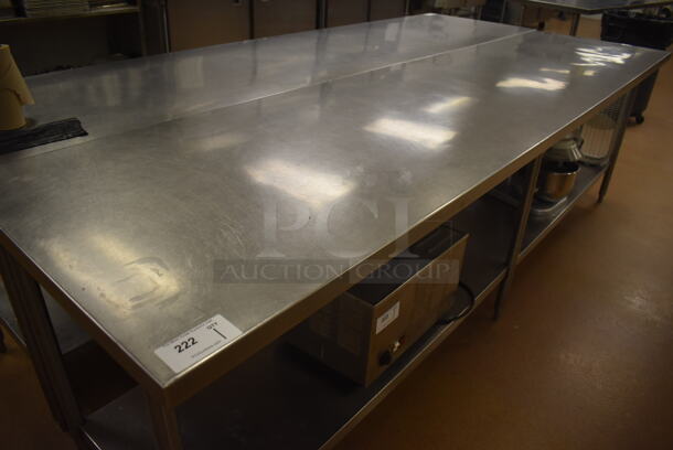 Stainless Steel Commercial Table w/ Under Shelf. Does Not Include Contents. 120x30x36. (Education Kitchen 2) - Image 2 of 3