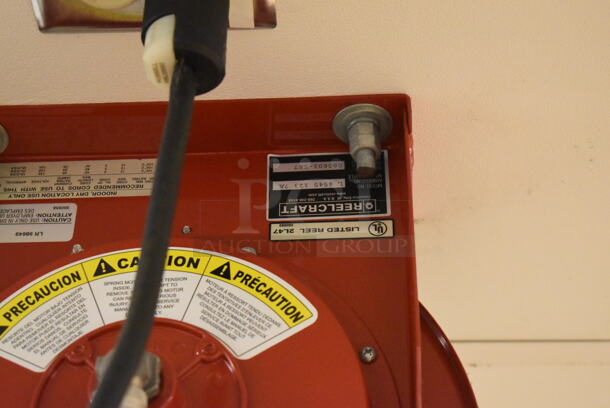 4 Reelcraft LK 4545 123 7A Metal Ceiling Mounted Extension Cord on Reel. BUYER MUST REMOVE. 13x9x20. 4 Times Your Bid! (Pastry Kitchen) - Image 7 of 7