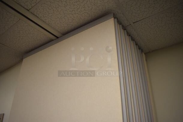 Ceiling Mounted Partition. BUYER MUST REMOVE. Panels: 44x3x106. (Classroom 5-8) - Image 3 of 3