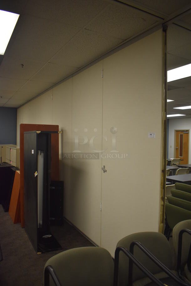 Ceiling Mounted Partition. BUYER MUST REMOVE. Panels: 44x3x106. (Classroom 5-8) - Image 2 of 2