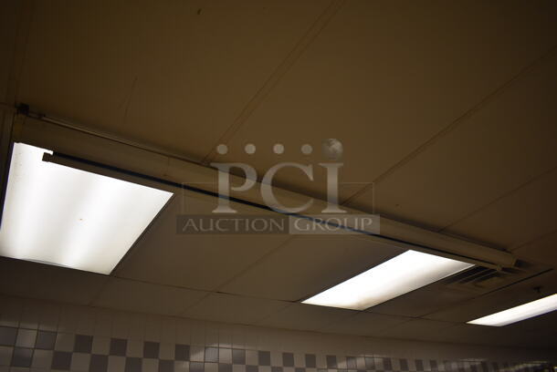 Epson Ceiling Mounted Projector and Pull Down Projection Screen. Stock Picture Used. BUYER MUST REMOVE. 11x8x4, 94". (EMT/Forensics Lab) - Image 2 of 2