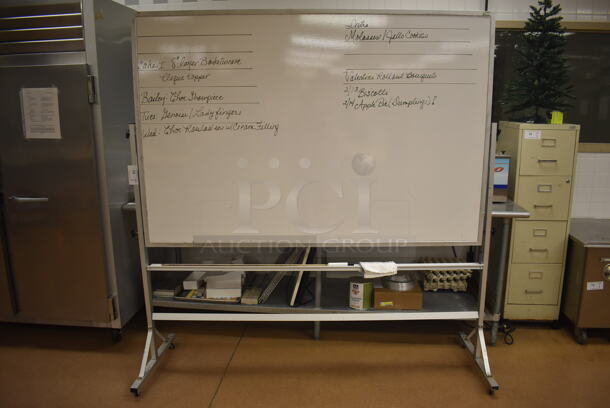 White Board on Casters. 75x24x78. (Pastry Kitchen)