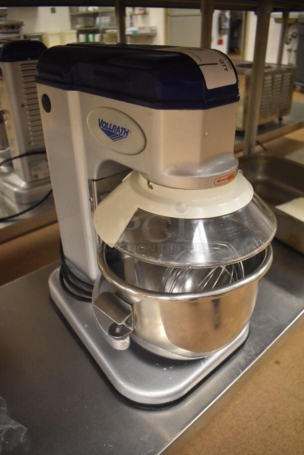Vollrath MIX1007 Metal Commercial Countertop 7 Quart Planetary Dough Mixer w/ Metal Mixing Bowl, Poly Bowl Guard, Paddle, Whisk and Dough Hook Attachments. 110 Volts, 1 Phase. 12x17x19. Tested and Working! (Education Kitchen 2) - Image 3 of 5