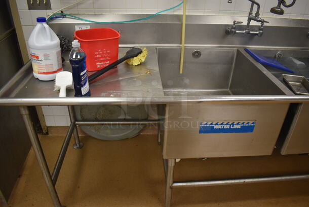 Stainless Steel Commercial 3 Bay Sink w/ Dual Drain Boards, 2 Faucets, 2 Handle Sets and Spray Nozzle Attachment. BUYER MUST REMOVE. 134x36x43. Bays 24x30x14. Drain Boards 28x32x2. (Education Kitchen) - Image 2 of 6