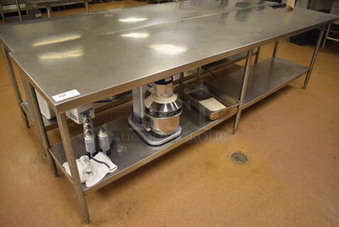 Stainless Steel Table w/ Under Shelf. Does Not Include Contents. 120x30x36. (Education Kitchen 2)
