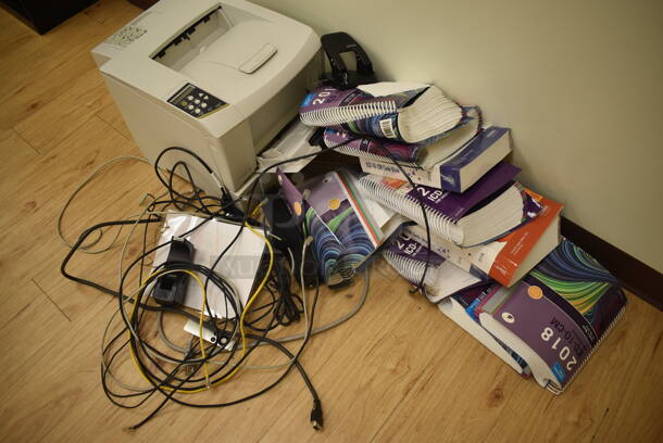 ALL ONE MONEY! Lot of 2 Black Bookshelves, Printer, Recycling Bin and Wires. (Classroom 9) - Image 7 of 7