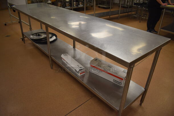 Stainless Steel Table w/ Under Shelf. Does Not Include Contents. 120x30x36. (Education Kitchen 2)