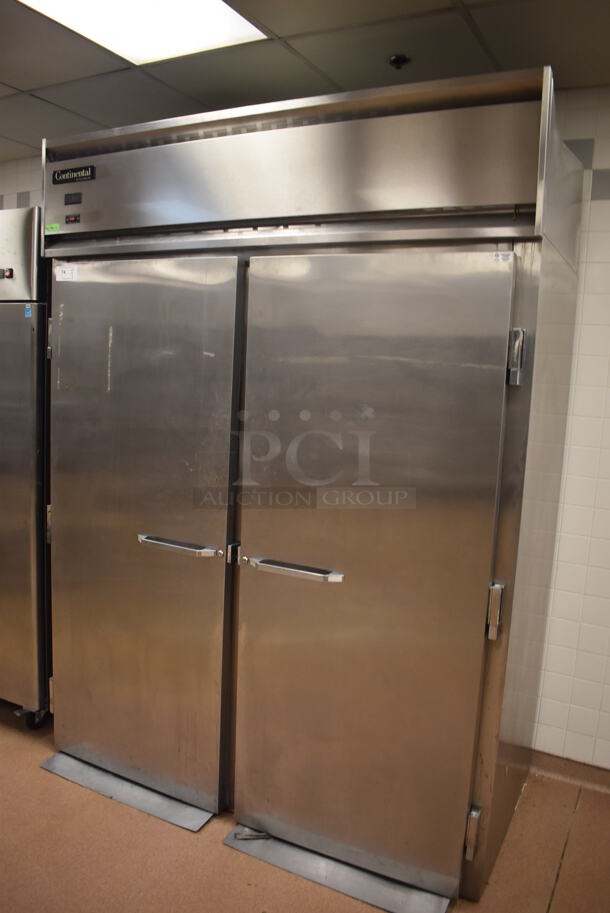 Continental Stainless Steel Commercial 2 Door Roll In Rack Cooler w/ 2 Ramps. 69x39x93. Tested and Working! (Education Kitchen) - Image 2 of 7