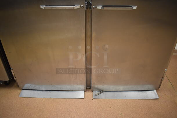 Continental Stainless Steel Commercial 2 Door Roll In Rack Cooler w/ 2 Ramps. 69x39x93. Tested and Working! (Education Kitchen) - Image 7 of 7