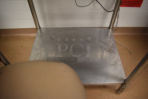 Stainless Steel Table w/ Metal Under Shelf. Comes w/ Hanns-G Computer Monitor, Computer Keyboard and Tan Computer Chair. 36x30x36. (Education Kitchen) - Image 7 of 7