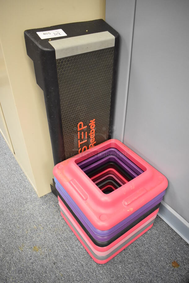 Reebok Step Block w/ 8 Risers. 28x14x6, 16x16x5. (Classroom 10) - Image 2 of 4