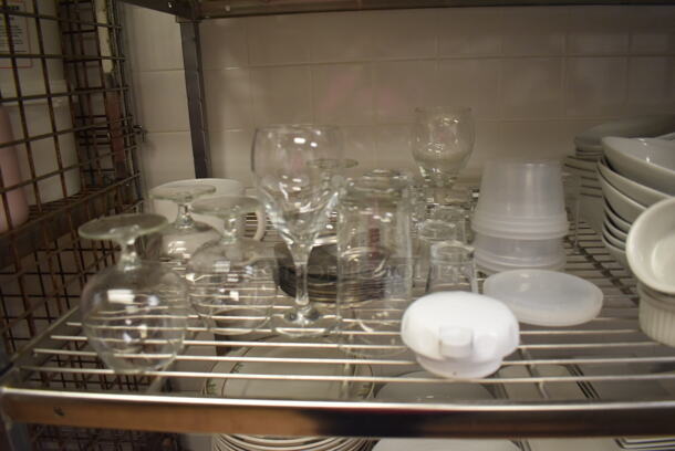 Metal 5 Tier Wire Shelving Unit on Commercial Casters w/ Contents Including Plates, Bowls and Mugs.  BUYER MUST DISMANTLE. PCI CANNOT DISMANTLE FOR SHIPPING. PLEASE CONSIDER FREIGHT CHARGES. 48x24x78. (Dishroom) - Image 4 of 9