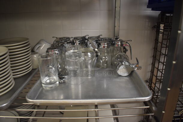 Metal 5 Tier Wire Shelving Unit on Commercial Casters w/ Contents Including Plates, Bowls and Mugs.  BUYER MUST DISMANTLE. PCI CANNOT DISMANTLE FOR SHIPPING. PLEASE CONSIDER FREIGHT CHARGES. 48x24x78. (Dishroom) - Image 6 of 9