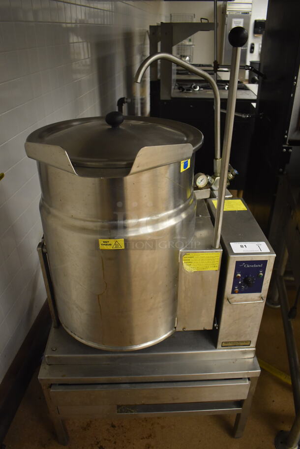 Cleveland Stainless Steel Commercial Floor Style Tilting Steam Kettle. 28x22x55. Tested and Working! (Education Kitchen) - Image 1 of 7