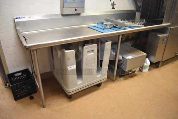 Stainless Steel Commercial Left Side Clean Side Dishwasher Table. Goes GREAT w/ Lots 241 and 242! BUYER MUST REMOVE. 96x31x43. (Dishroom)
