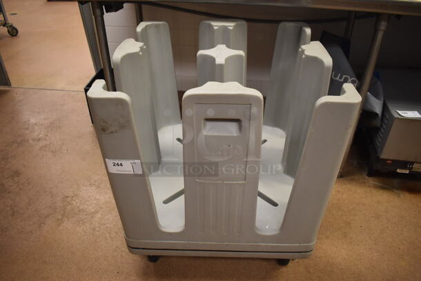 Metro Gray Poly Dish Cart on Commercial Casters. 27x27x32. (Dishroom)