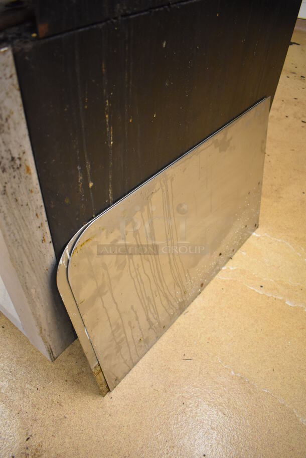 Garland M42-6R Stainless Steel Commercial Natural Gas Powered 2 Burner Range w/ Flat Top, Oven, Over Shelf and Back Splash. BUYER MUST REMOVE. 34x38x58. For Parts. (Education Kitchen) - Image 8 of 8