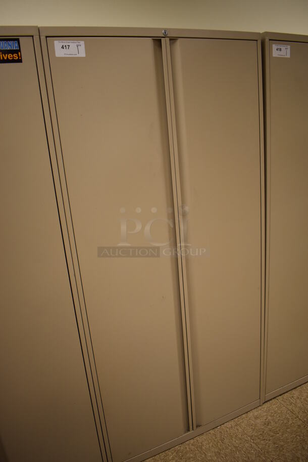 Tan Metal 2 Door Cabinet w/ Contents. 36x18x75. (EMT/Forensics Lab) - Image 2 of 10