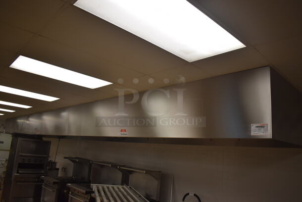 LATE MODEL! 37' Vent Master CM-EX B Stainless Steel Commercial Grease Hood w/ Filters and 3 Ansul Fire Suppression Boxes. BUYER MUST REMOVE. 444x60x26. (Education Kitchen) - Image 8 of 12