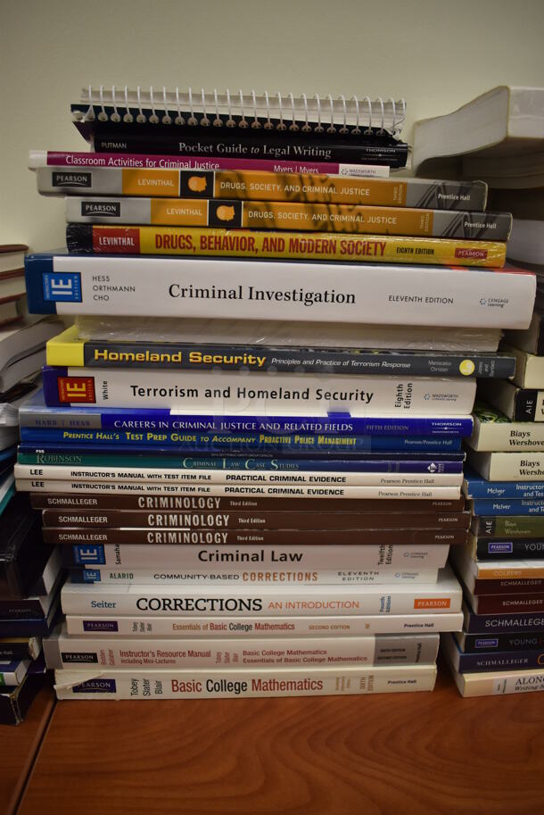2 Wood Pattern Tables w/ Contents Including Pennsylvania Crimes Code and vehicle Law Books. BUYER MUST REMOVE. 60x18x28.5. 2 Times Your Bid! (EMT/Forensics Lab) - Image 6 of 11