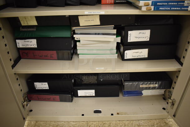 Tan Metal 2 Door Cabinet w/ Contents. 36x18x75. (EMT/Forensics Lab) - Image 5 of 5