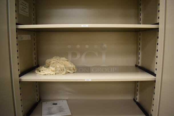 Tan Metal 2 Door Cabinet w/ Contents. 36x18x75. (EMT/Forensics Lab) - Image 4 of 4