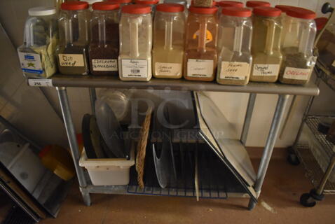Stainless Steel Commercial Table w/ Metal Under Shelf. Does Not Include Contents. 48x24x35.5. (Dishroom)