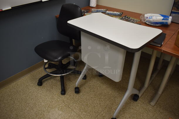 ALL ONE MONEY! Lot of Magnavox Television on AV Cart, 2 Tables, and Chair. Contents Not Included. BUYER MUST REMOVE. (EMT/Forensics Lab) - Image 7 of 7