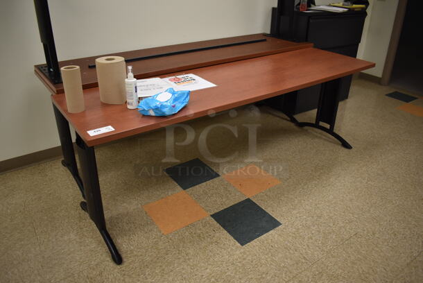 3 Wood Pattern Tables. 84x24x28.5. 3 Times Your Bid! (EMT/Forensics Lab)