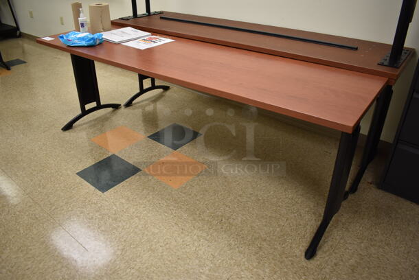3 Wood Pattern Tables. 84x24x28.5. 3 Times Your Bid! (EMT/Forensics Lab) - Image 2 of 3