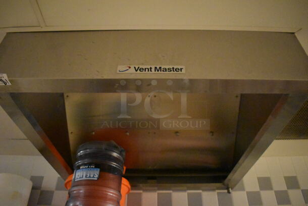 LATE MODEL! 4' Vent Master Stainless Steel Commercial Steam Hood. BUYER MUST REMOVE. 48x48x20. (Dishroom)