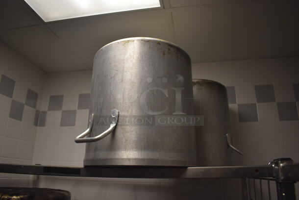 Metal 4 Tier Wire Shelving Unit on Commercial Casters w/ Contents Including Metal Stock Pots. BUYER MUST DISMANTLE. PCI CANNOT DISMANTLE FOR SHIPPING. PLEASE CONSIDER FREIGHT CHARGES. 48x24x78. (Dishroom) - Image 6 of 6
