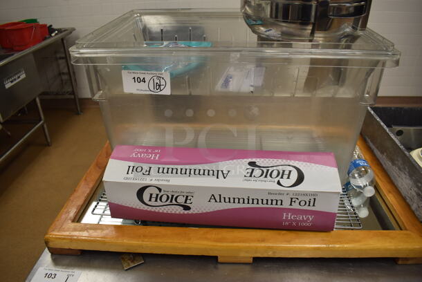 ALL ONE MONEY! Lot of Various Items Including Aluminum Foil, Poly Bin and Mirror. (Education Kitchen) - Image 2 of 4