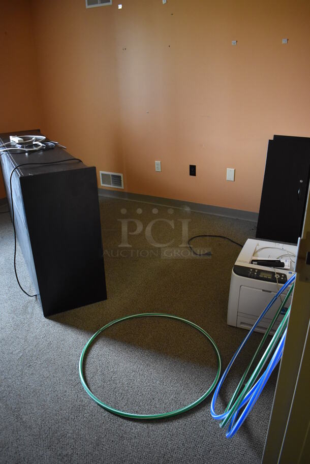 ALL ONE MONEY! Room Lot of Various Items Including Hula Hoops, Trash Can and Desk Piece. Does Not Include Copier. BUYER MUST REMOVE. (Faculty Offices) - Image 2 of 6