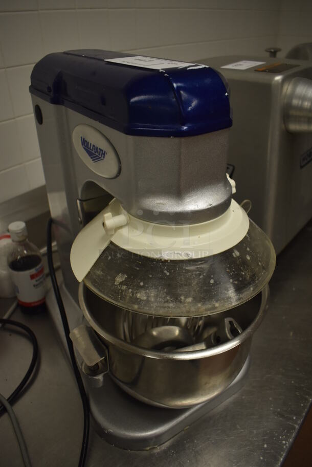 Vollrath MIX1007 Metal Commercial Countertop 7 Quart Planetary Dough Mixer w/ Metal Mixing Bowl, Poly Bowl Guard, Paddle, Whisk and Dough Hook Attachments. 110 Volts, 1 Phase. 12x17x19. Tested and Working! (Restaurant Kitchen) - Image 3 of 5
