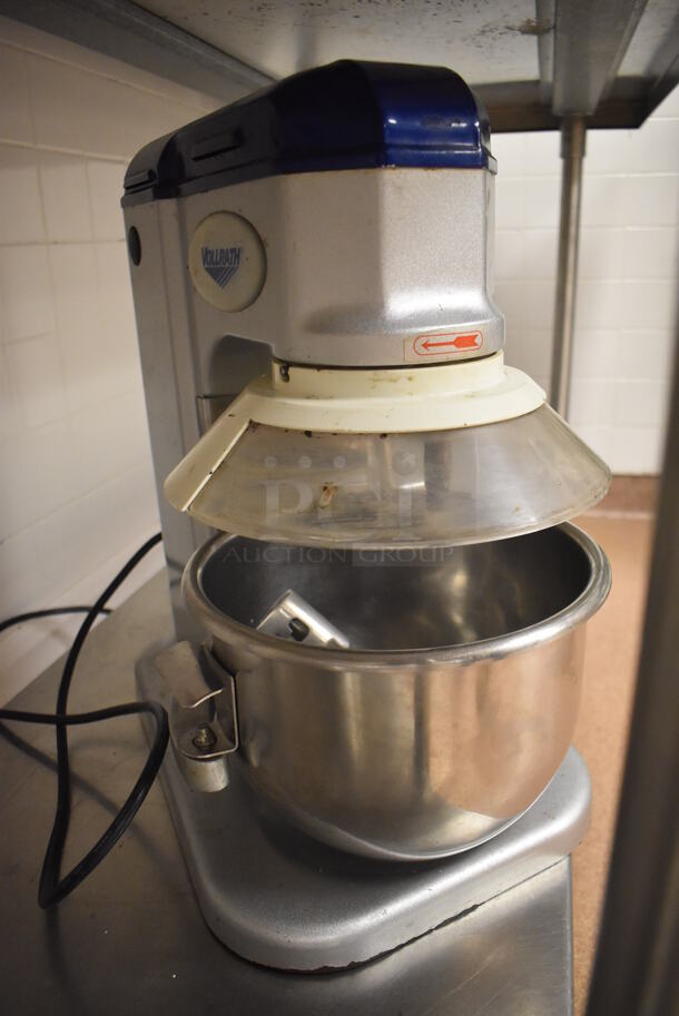 Vollrath MIX1007 Metal Commercial Countertop 7 Quart Planetary Dough Mixer w/ Metal Mixing Bowl, Poly Bowl Guard and 2 Paddle Attachments. 110 Volts, 1 Phase. 12x17x19. Tested and Working! (Restaurant Kitchen) - Image 5 of 6